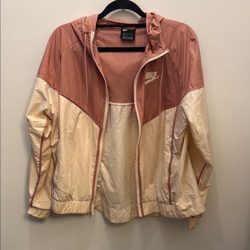 Nike Pink and Cream Windbreaker with Hood